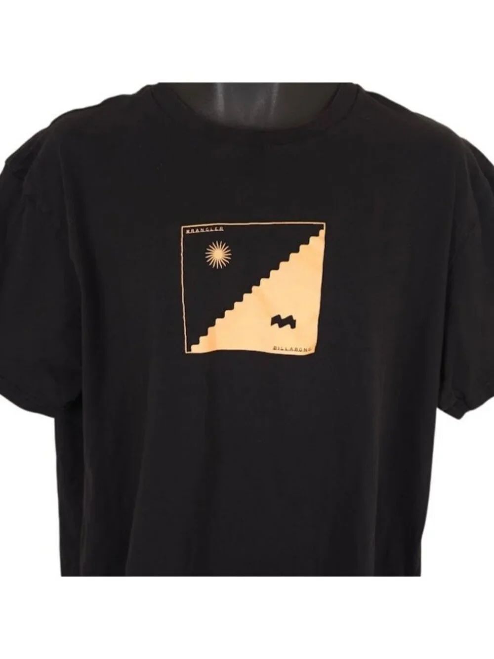 Billabong X Wrangler T Shirt Mens Size 2XL Black Desert Sun